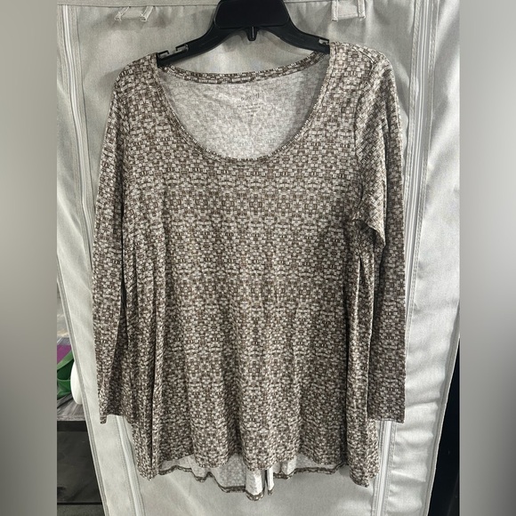 J. Jill Tops - J.Jill PureJill Brown Back Tie Print Tunic Top Pima Cotton Size Medium